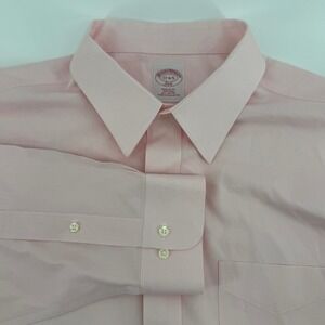 Brooks‎ Brothers Regular Fit Non Iron Dress Shirt Mens 17 4/5 Light Pink XL
